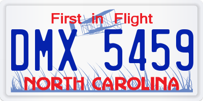 NC license plate DMX5459