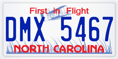NC license plate DMX5467