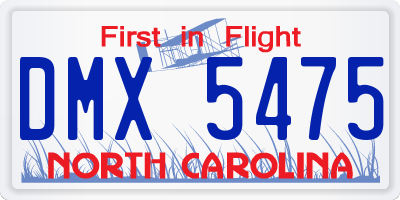 NC license plate DMX5475