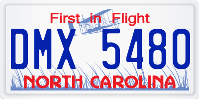 NC license plate DMX5480