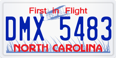 NC license plate DMX5483