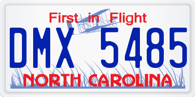 NC license plate DMX5485