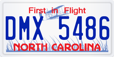 NC license plate DMX5486