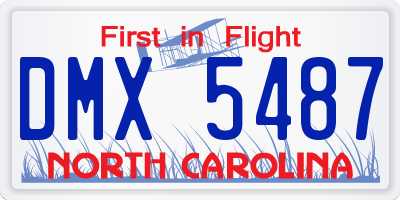 NC license plate DMX5487