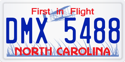 NC license plate DMX5488