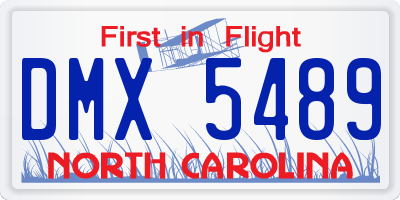 NC license plate DMX5489
