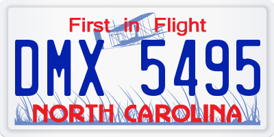 NC license plate DMX5495