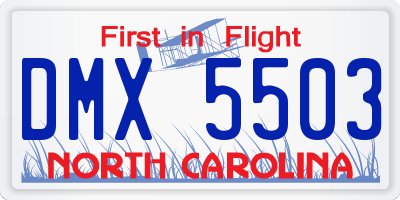 NC license plate DMX5503