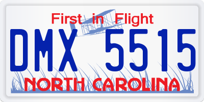 NC license plate DMX5515