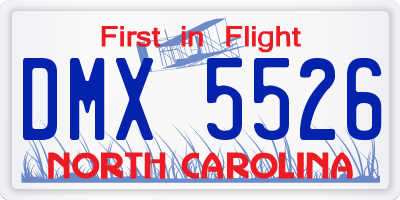 NC license plate DMX5526