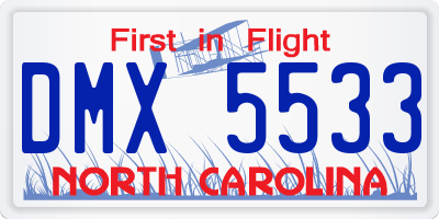 NC license plate DMX5533