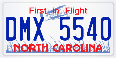 NC license plate DMX5540