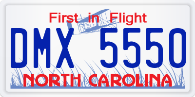 NC license plate DMX5550