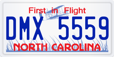 NC license plate DMX5559