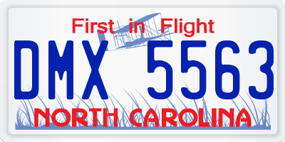 NC license plate DMX5563
