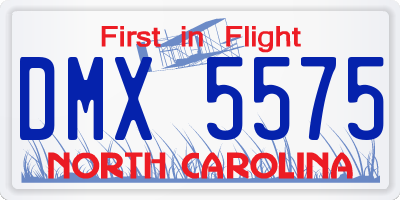 NC license plate DMX5575