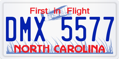 NC license plate DMX5577