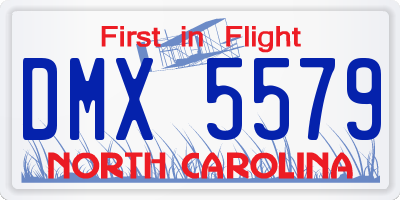 NC license plate DMX5579