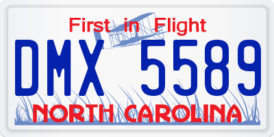 NC license plate DMX5589