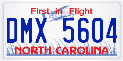NC license plate DMX5604