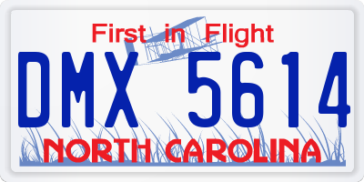 NC license plate DMX5614