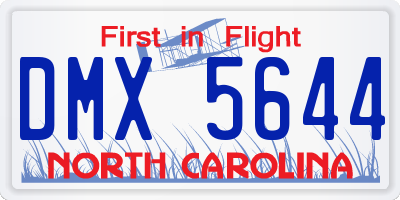 NC license plate DMX5644