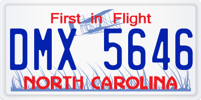 NC license plate DMX5646