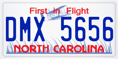 NC license plate DMX5656