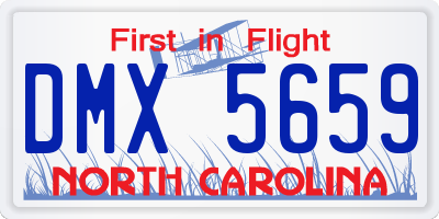 NC license plate DMX5659