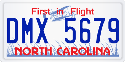 NC license plate DMX5679