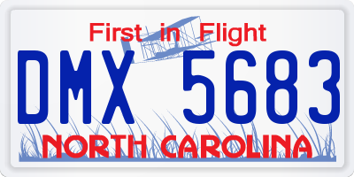 NC license plate DMX5683