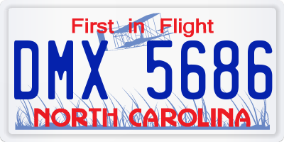 NC license plate DMX5686
