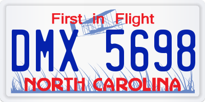 NC license plate DMX5698