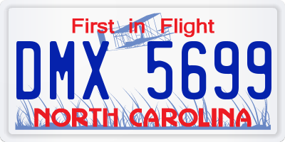 NC license plate DMX5699