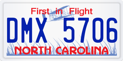 NC license plate DMX5706