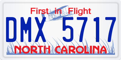 NC license plate DMX5717