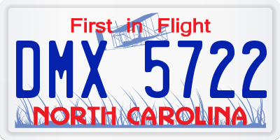 NC license plate DMX5722