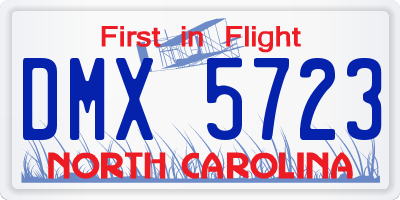 NC license plate DMX5723