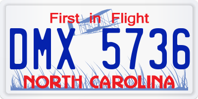 NC license plate DMX5736