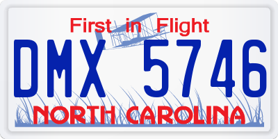 NC license plate DMX5746