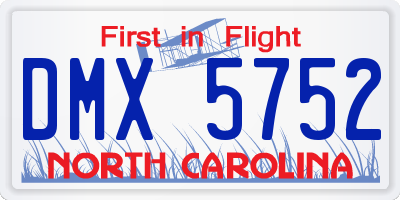 NC license plate DMX5752