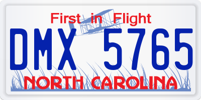 NC license plate DMX5765