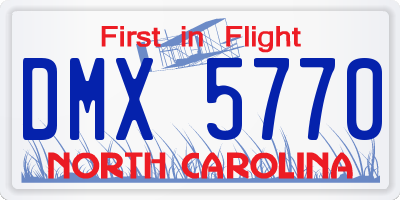 NC license plate DMX5770