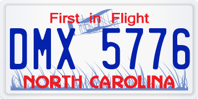 NC license plate DMX5776