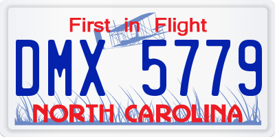 NC license plate DMX5779