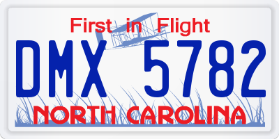 NC license plate DMX5782