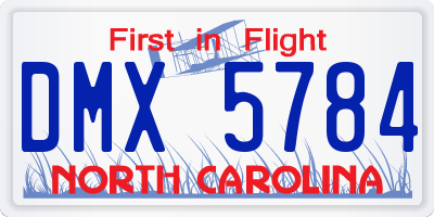 NC license plate DMX5784