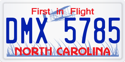 NC license plate DMX5785