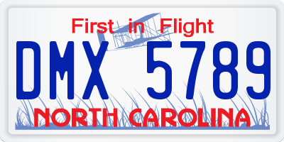 NC license plate DMX5789