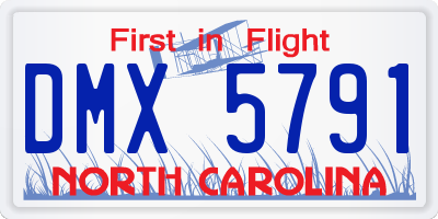 NC license plate DMX5791